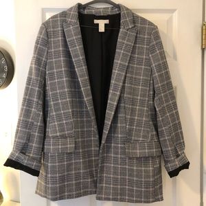 HM Gray Plaid Women’s Blazer Size 12